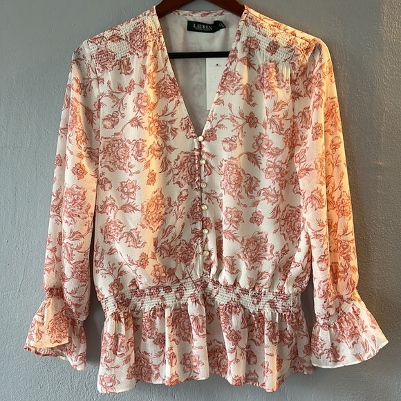 Lauren Ralph Lauren Floral Blouse L NWT - Picture 11 of 11
